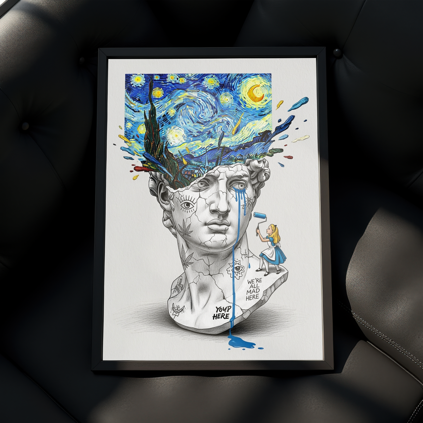 We're All Mad Here: Van Gogh Tablo Boyutlarında ve Yüksek Kaliteli Poster