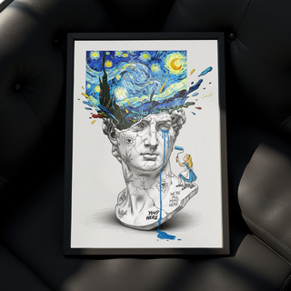 We're All Mad Here Van Gogh — Surreal Self-Portrait Wall Art Print