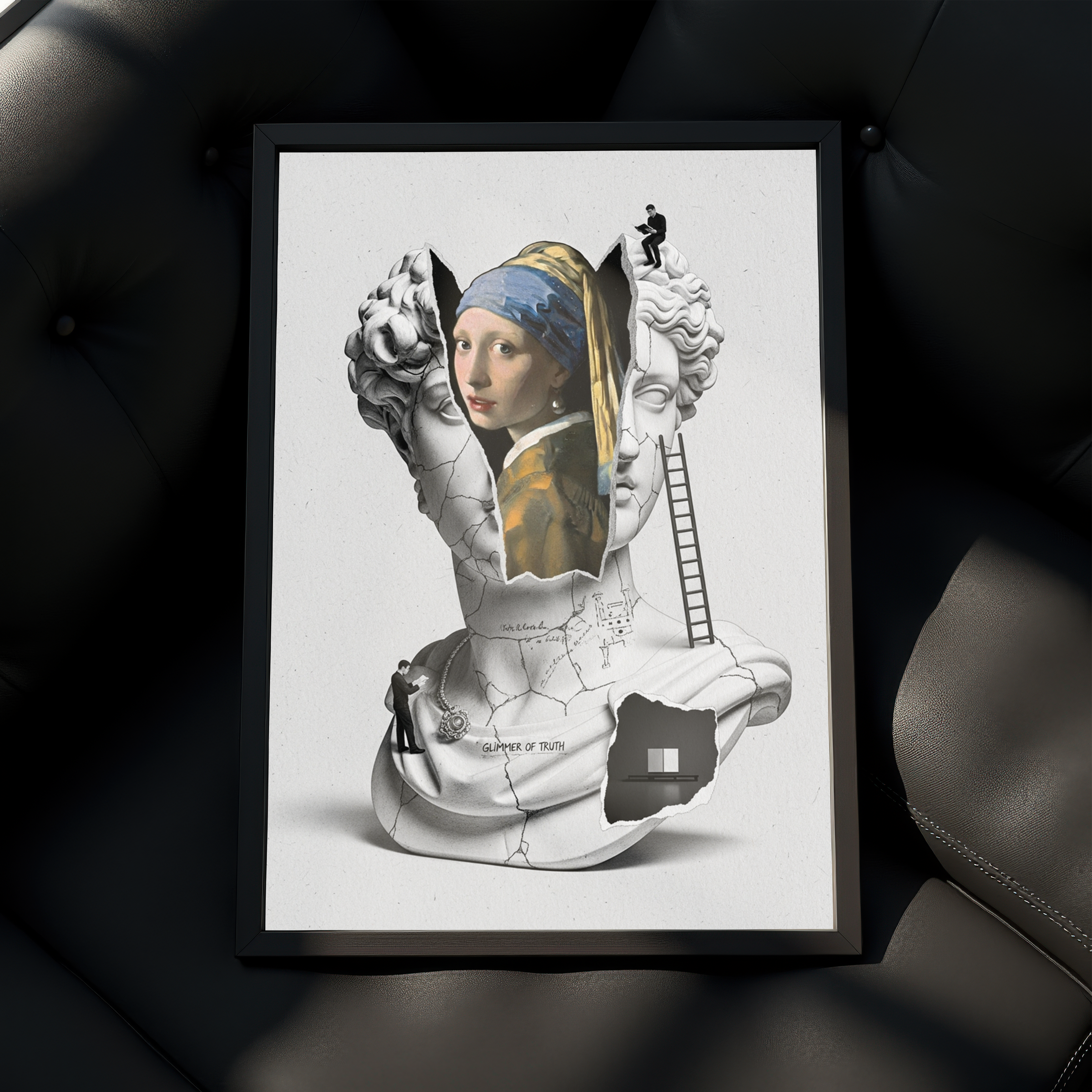 Glimmer of Truth — Vermeer's Girl with a Pearl Earring Wall Art Print