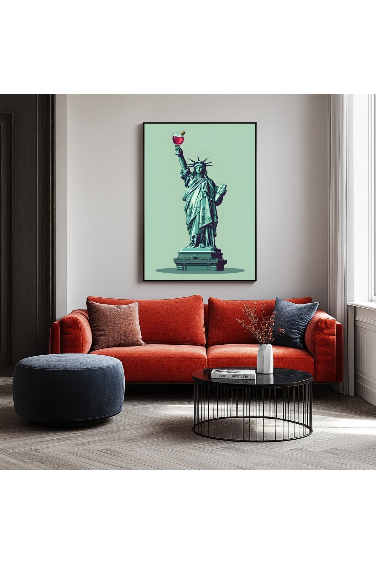 Liberty in Every Pour Wall Art Print — Wine Lover Quote Poster