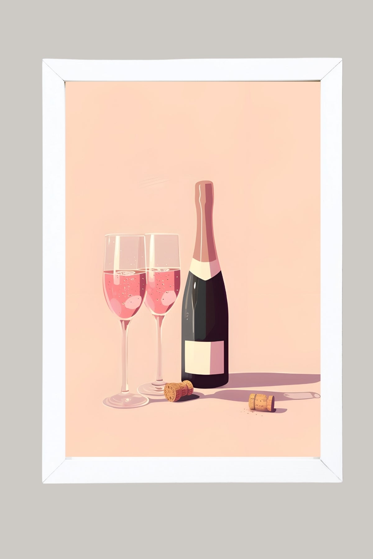 Blush & Bubbles Wall Art Print — Pink Champagne Aesthetic Poster
