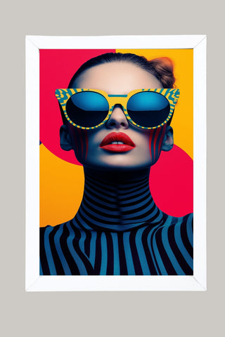 Electric Elegance Wall Art Print — Bold Pop Portrait Poster