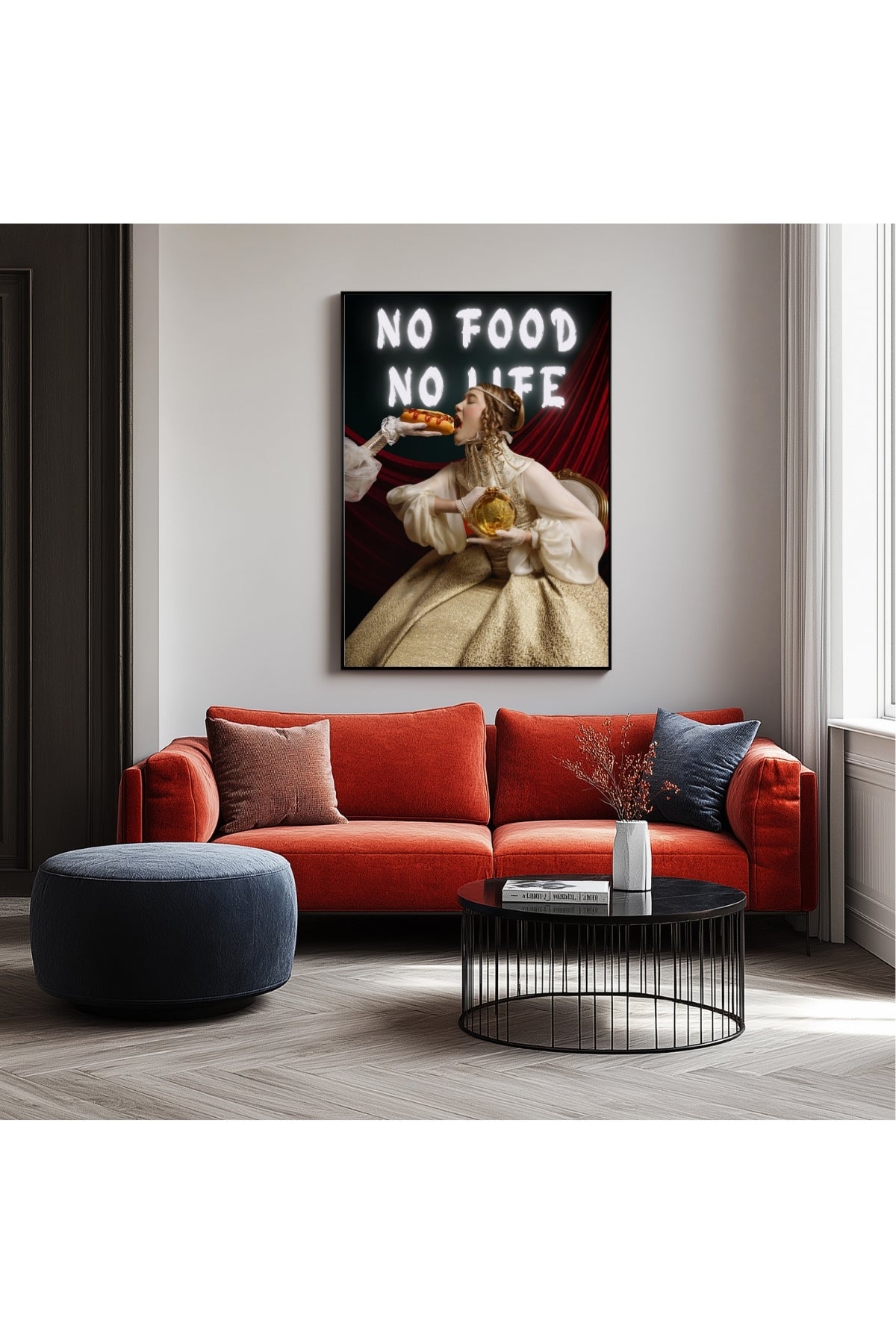 No Food No Life Wall Art Print — Funny Food Lover Quote Poster