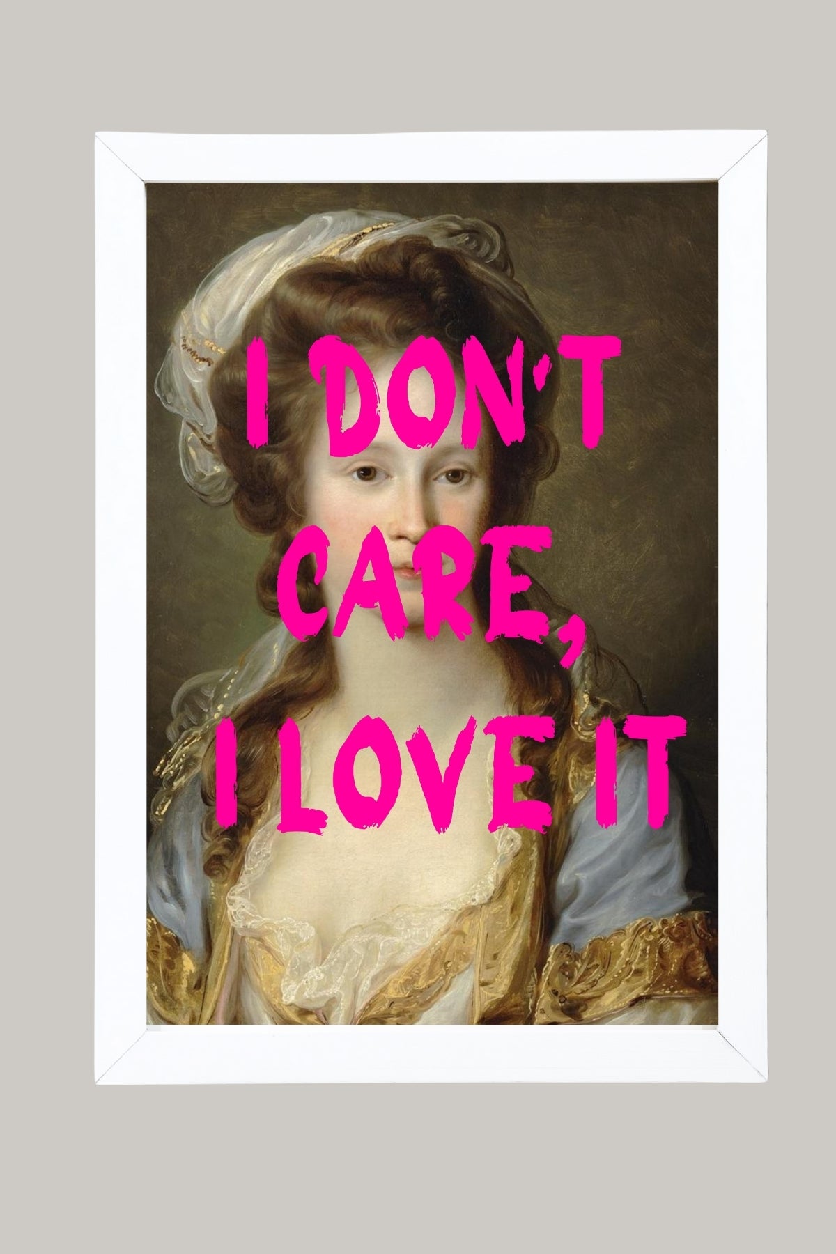 I Don't Care Wall Art Print — Cool Sarcastic Quote Poster