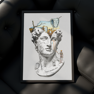 Flow of Time Dali — Surreal Melting Clocks Wall Art Print