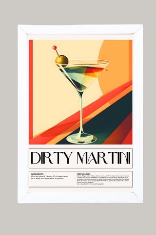Dirty Martini Wall Art Print — Classic Olive Cocktail Poster