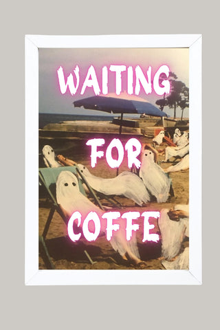 Waiting for Coffee Wall Art Print — Funny Morning Coffee Lover Quote Poster