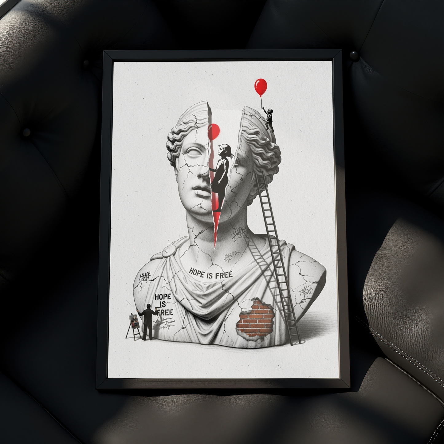 Hope is Free: Banksy Tablo Boyutlarında ve Yüksek Kaliteli Poster