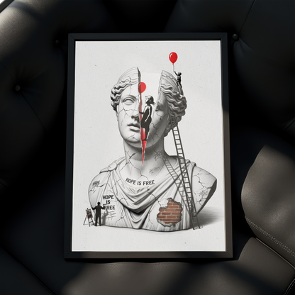 Hope is Free: Banksy Tablo Boyutlarında ve Yüksek Kaliteli Poster