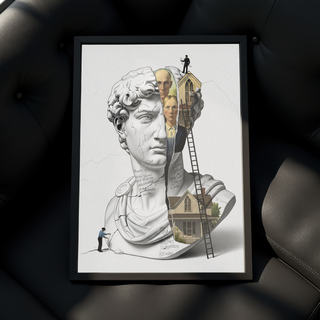 American Gothic Roots — Surreal David Bust Wall Art Print