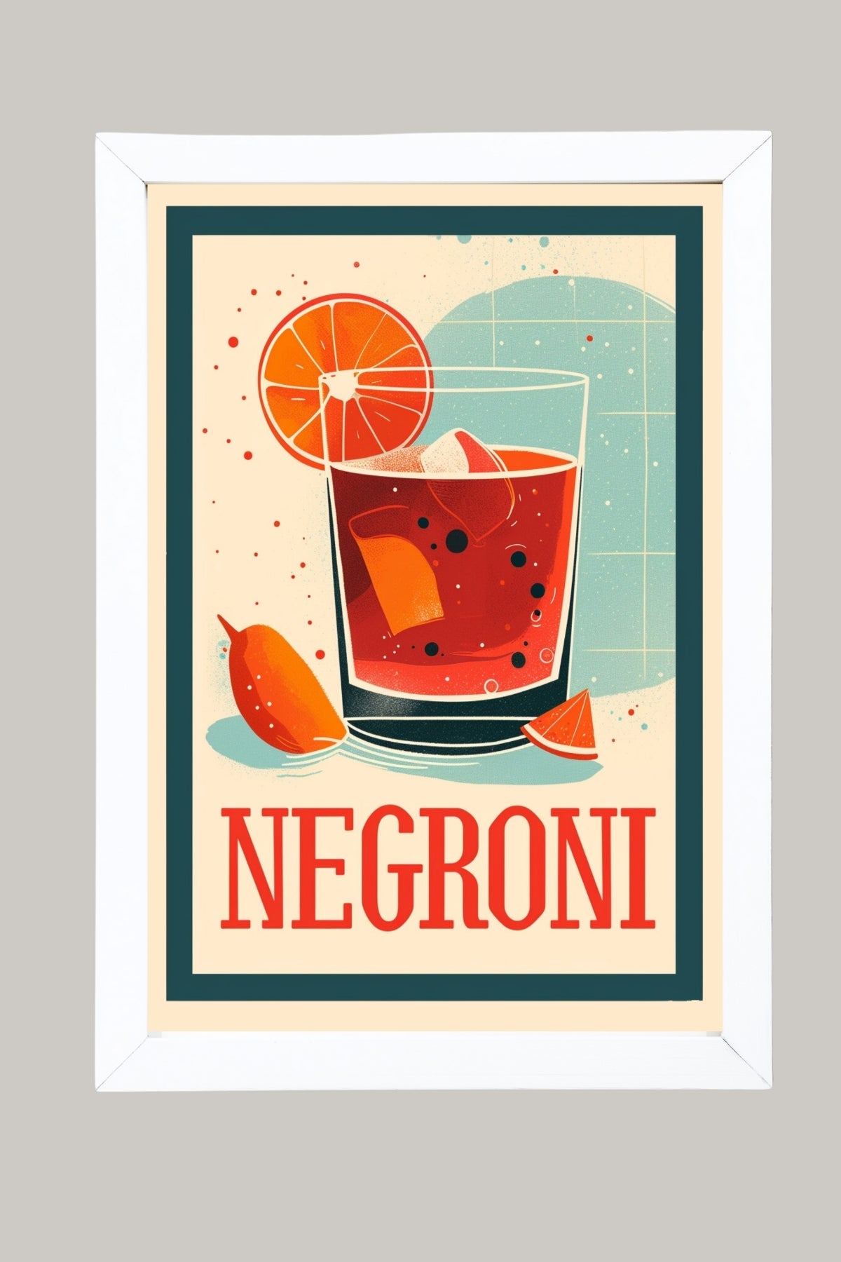 The Negroni Wall Art Print — Italian Bitter Classic Cocktail Poster