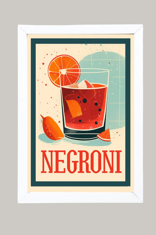 The Negroni Wall Art Print — Italian Bitter Classic Cocktail Poster