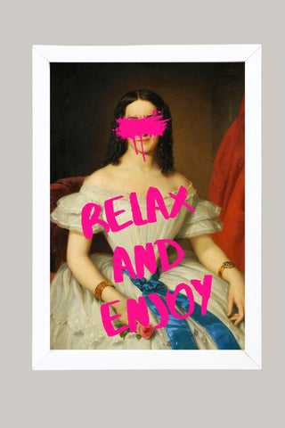 Relax And Enjoy Wall Art Print — Soft Mindful Quote Poster