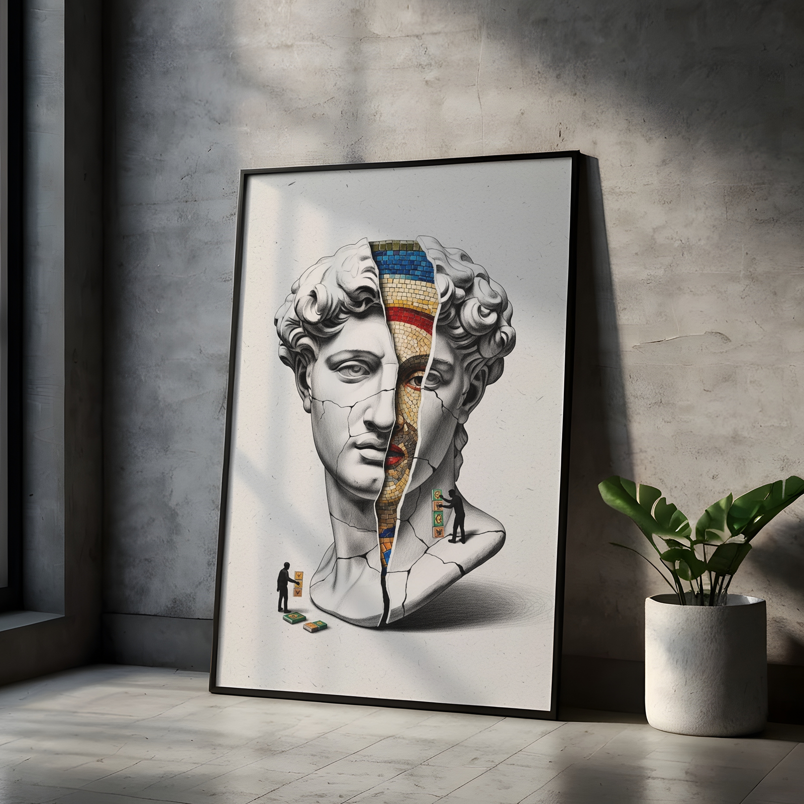 Mosaic — Surreal David Bust Wall Art Print