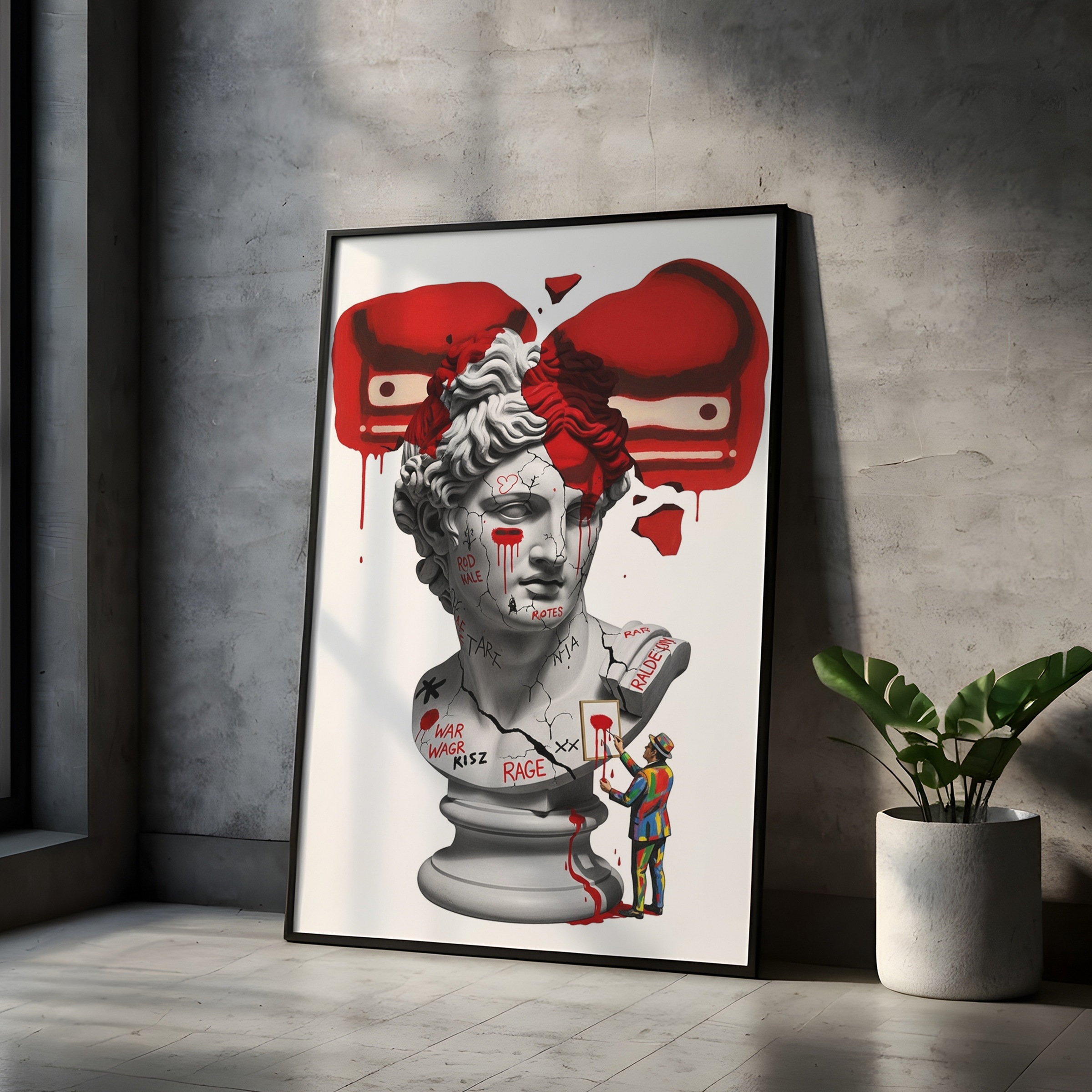 Rage Boxer — Surreal Apollo Bust Wall Art Print