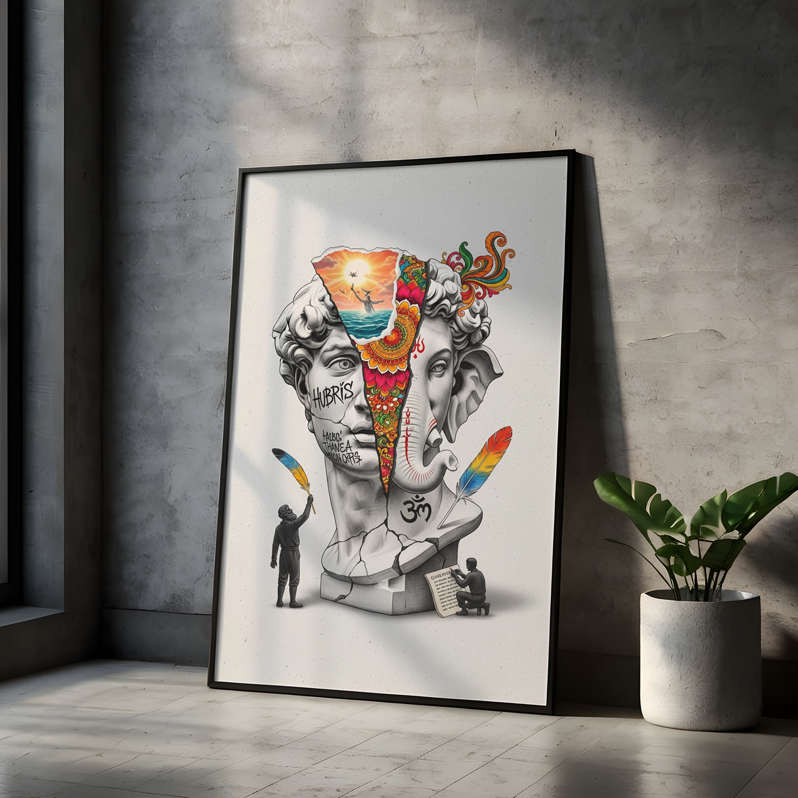 Hubris & Ganesha — Surreal David Bust Wall Art Print