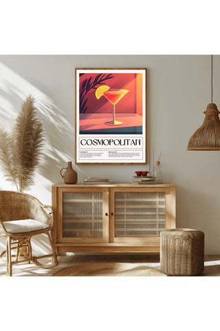 Cosmopolitan Wall Art Print — Pink Cocktail Poster
