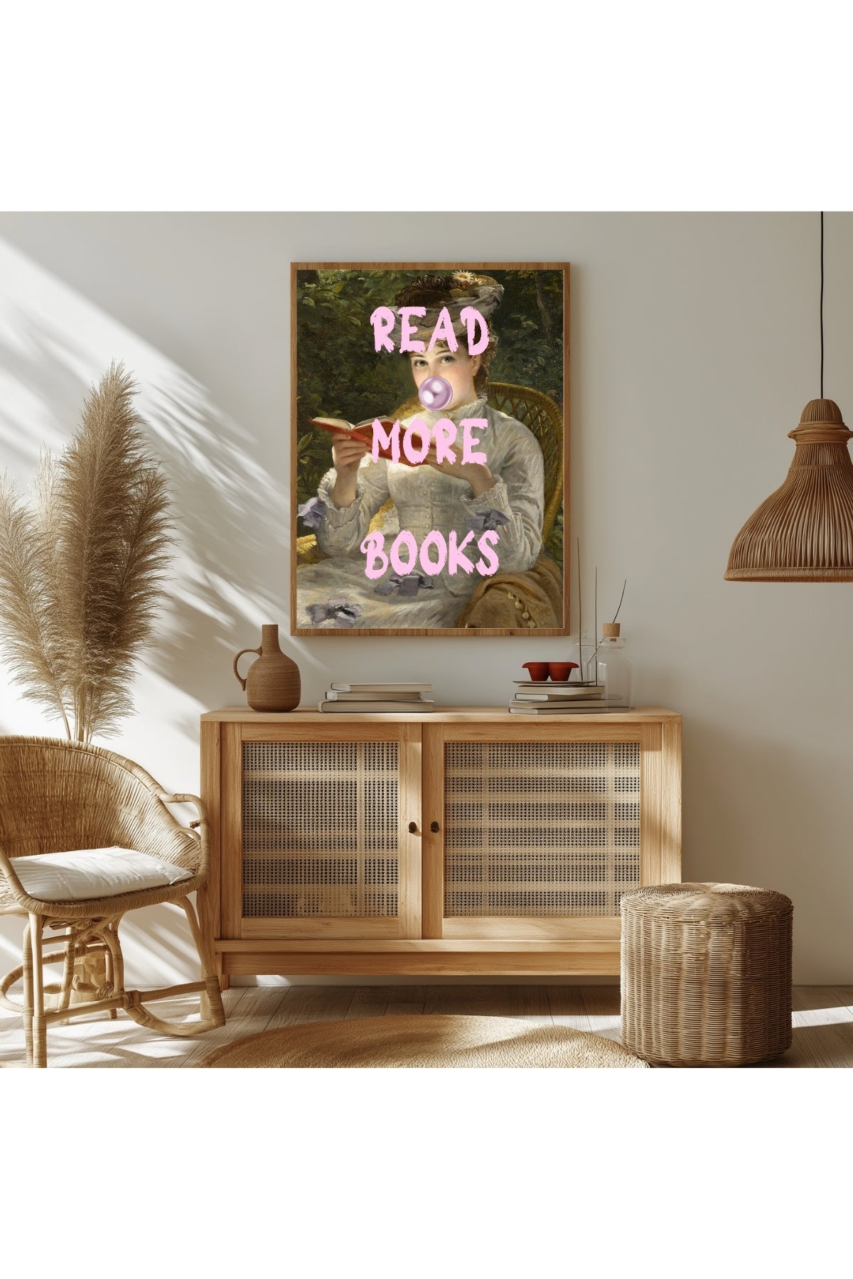 Read More Books Wall Art Print — Book Lover Reading Quote Poster