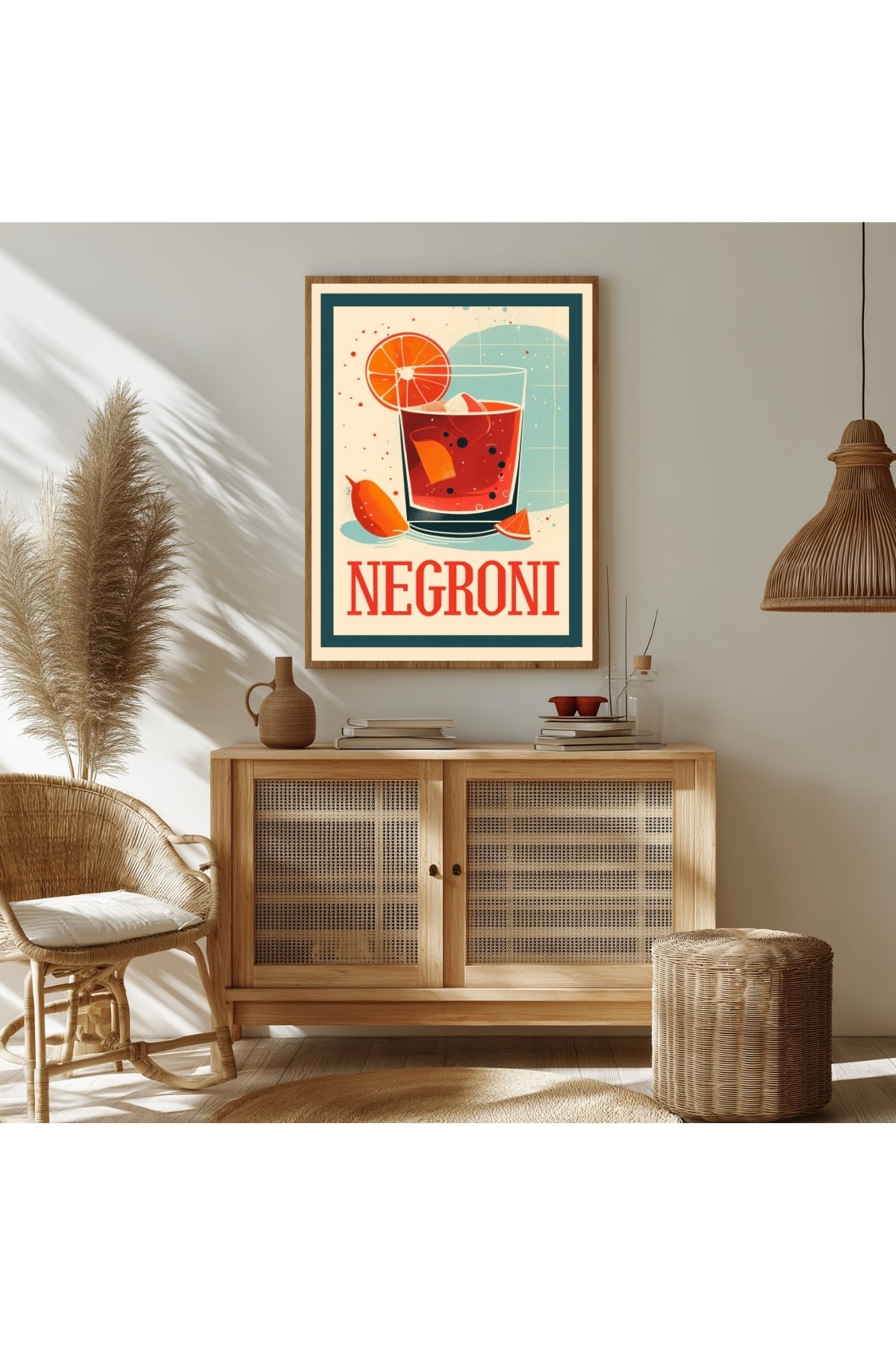 The Negroni Wall Art Print — Italian Bitter Classic Cocktail Poster