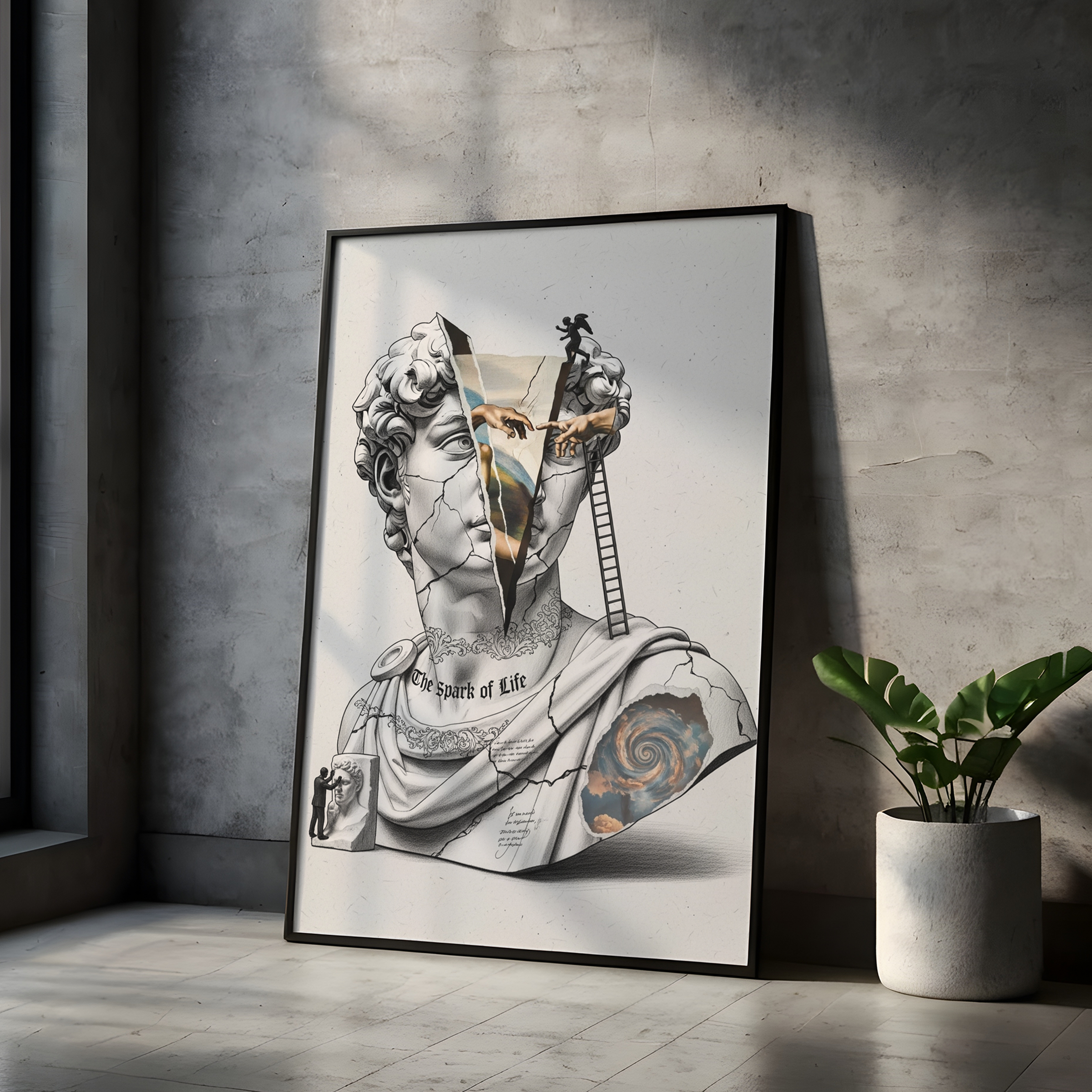 The Spark of Life — Michelangelo's Creation of Adam Wall Art Print