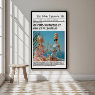 Beach Babes Wall Art Print — Coastal Summer Aesthetic Poster