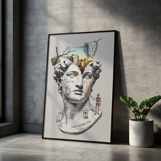 Flow of Time Dali — Surreal Melting Clocks Wall Art Print