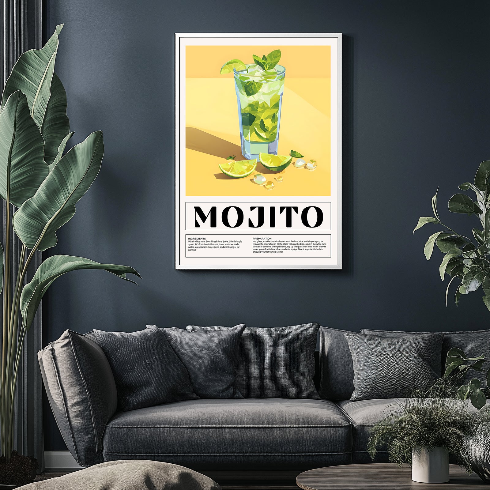 The Mojito Wall Art Print — Classic Cuban Rum Cocktail Poster