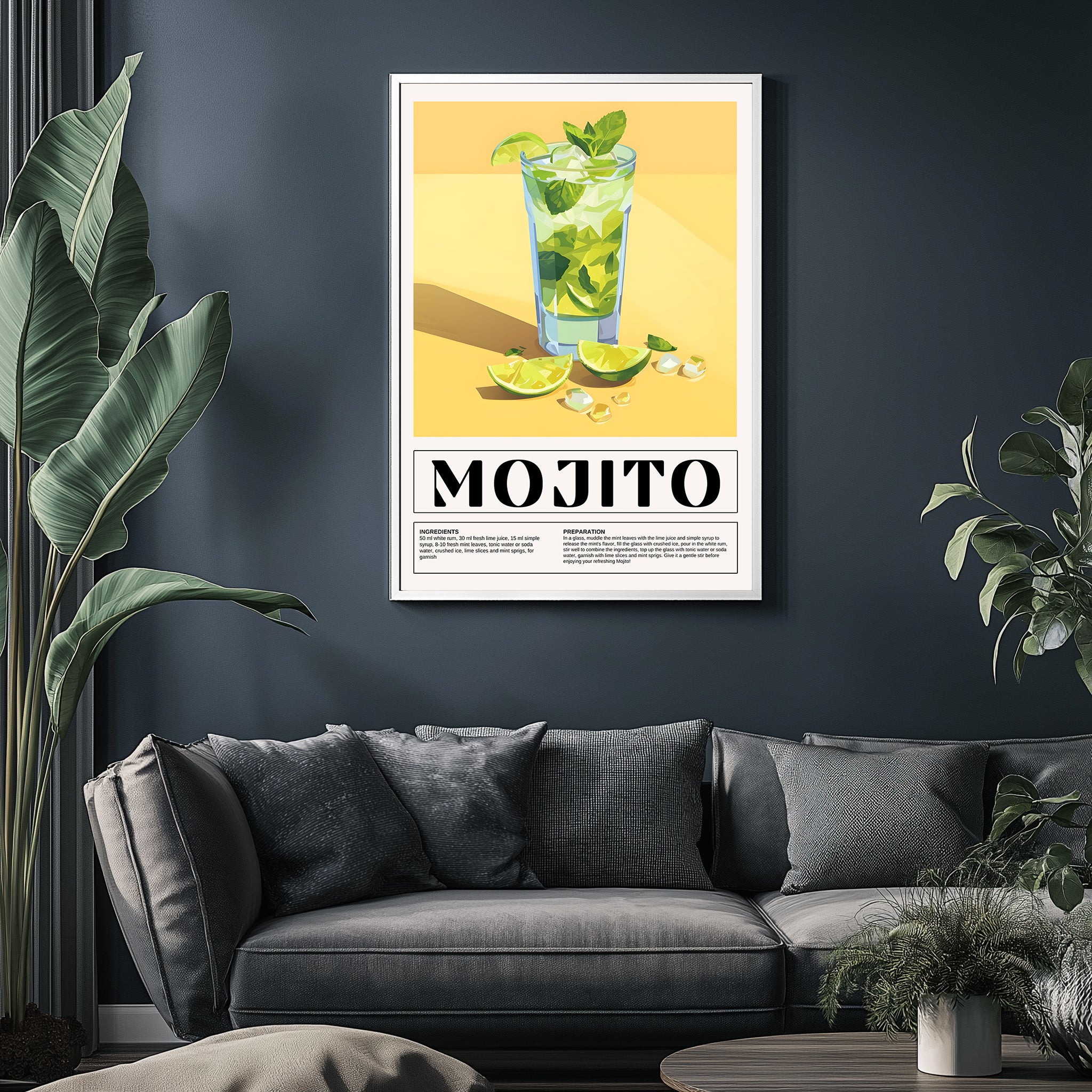 The Mojito Wall Art Print — Classic Cuban Rum Cocktail Poster