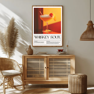 Whiskey Sour Wall Art Print — Classic Bourbon Cocktail Poster