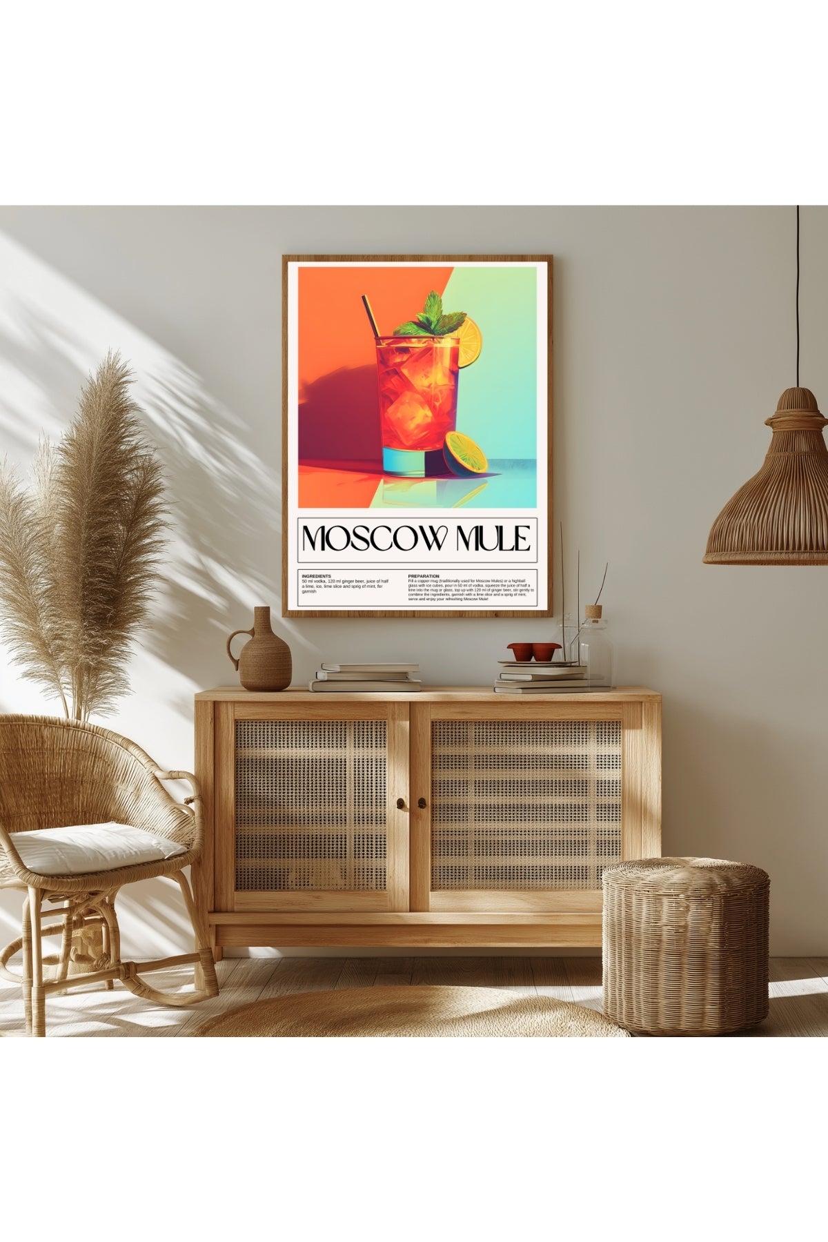 Moscow Mule Wall Art Print — Classic Vodka Ginger Cocktail Poster