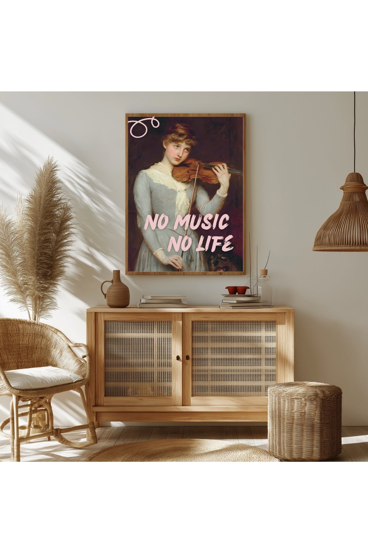 No Music No Life Wall Art Print — Music Lover Quote Poster
