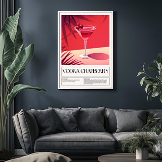 Vodka Cranberry Wall Art Print — Classic Pink Cocktail Poster