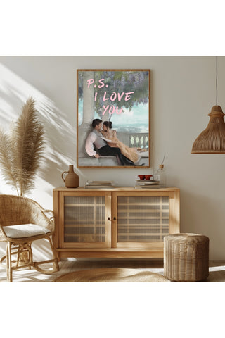 P.S. I Love You Wall Art Print — Romantic Love Letter Quote Poster