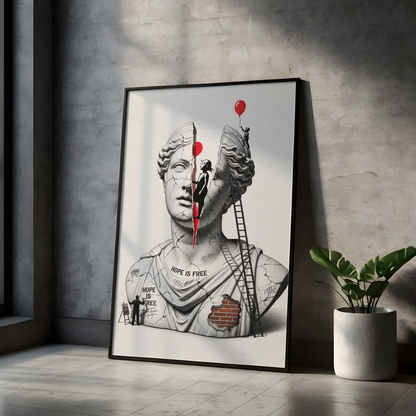 Hope is Free: Banksy Tablo Boyutlarında ve Yüksek Kaliteli Poster