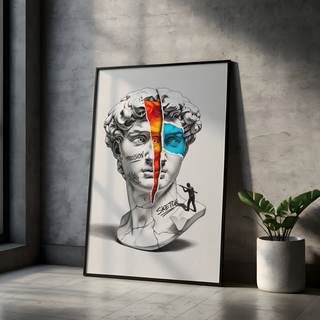 Precision & Sketch — Surreal David Bust Wall Art Print