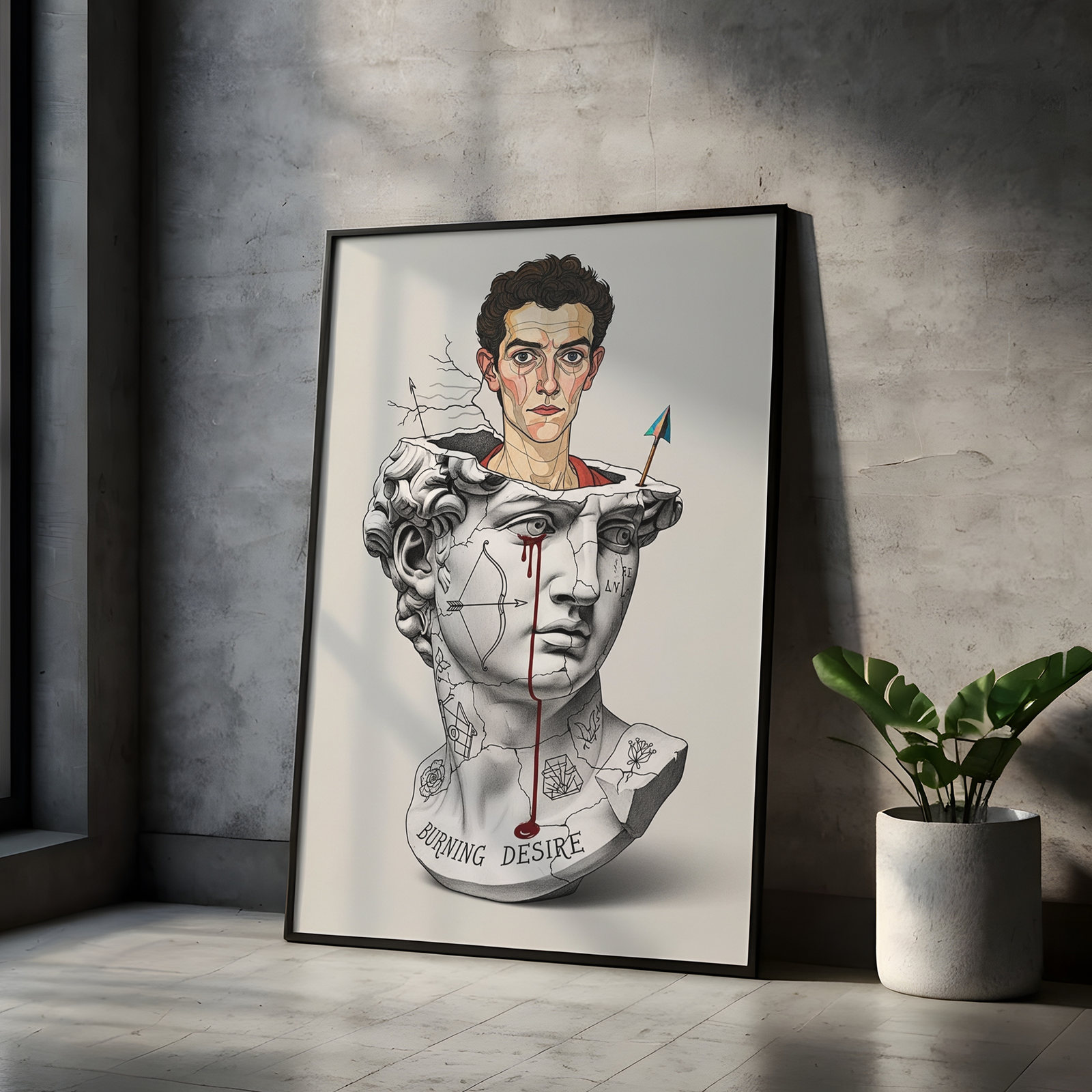 Burning Desire — Egon Schiele Inspired Wall Art Print