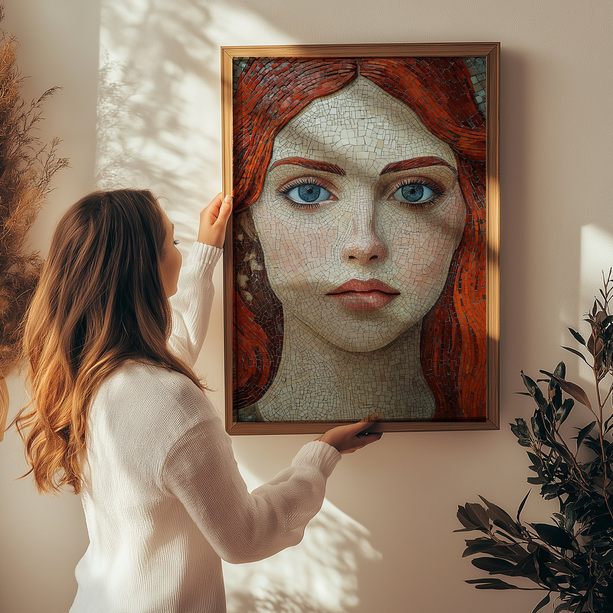 Stone and Stare Wall Art Print — Mosaic Portrait Poster