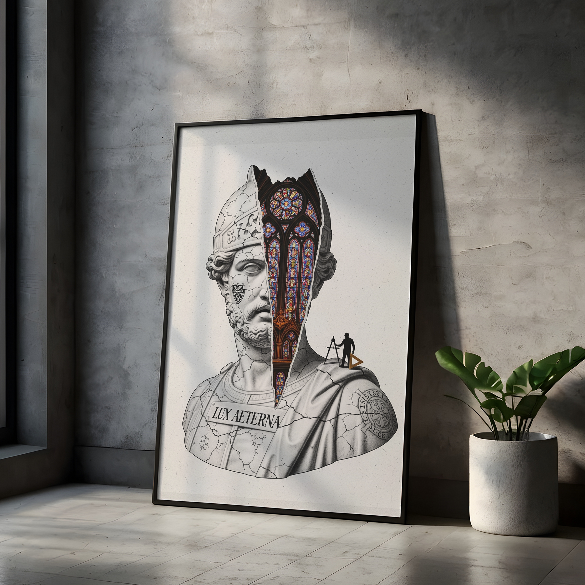 Lux Aeterna — Surreal Roman Bust Wall Art Print