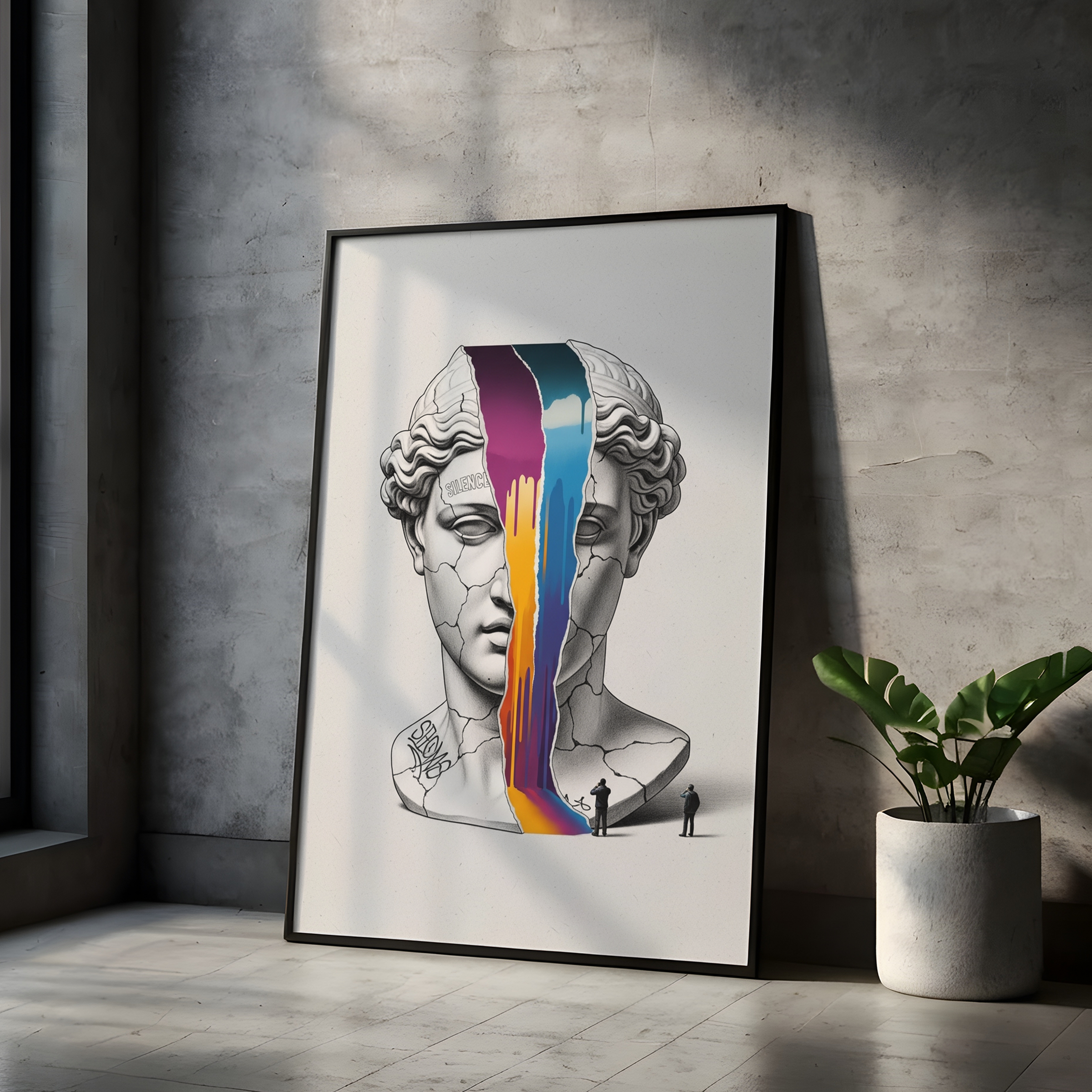 Silence — Surreal Venus Bust Wall Art Print
