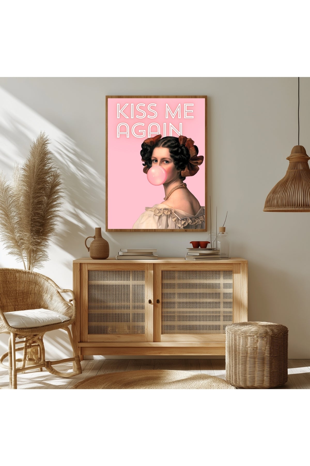 Kiss Me Again Wall Art Print — Romantic Love Quote Poster