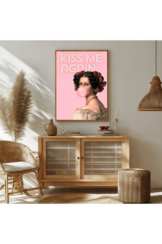 Kiss Me Again Wall Art Print — Romantic Love Quote Poster