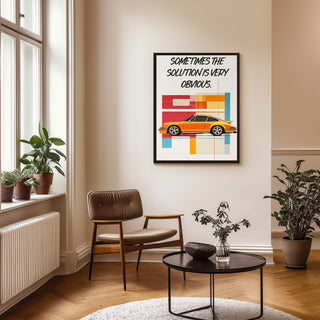 The Solution Porsche Wall Art Print — Iconic Car Silhouette Poster