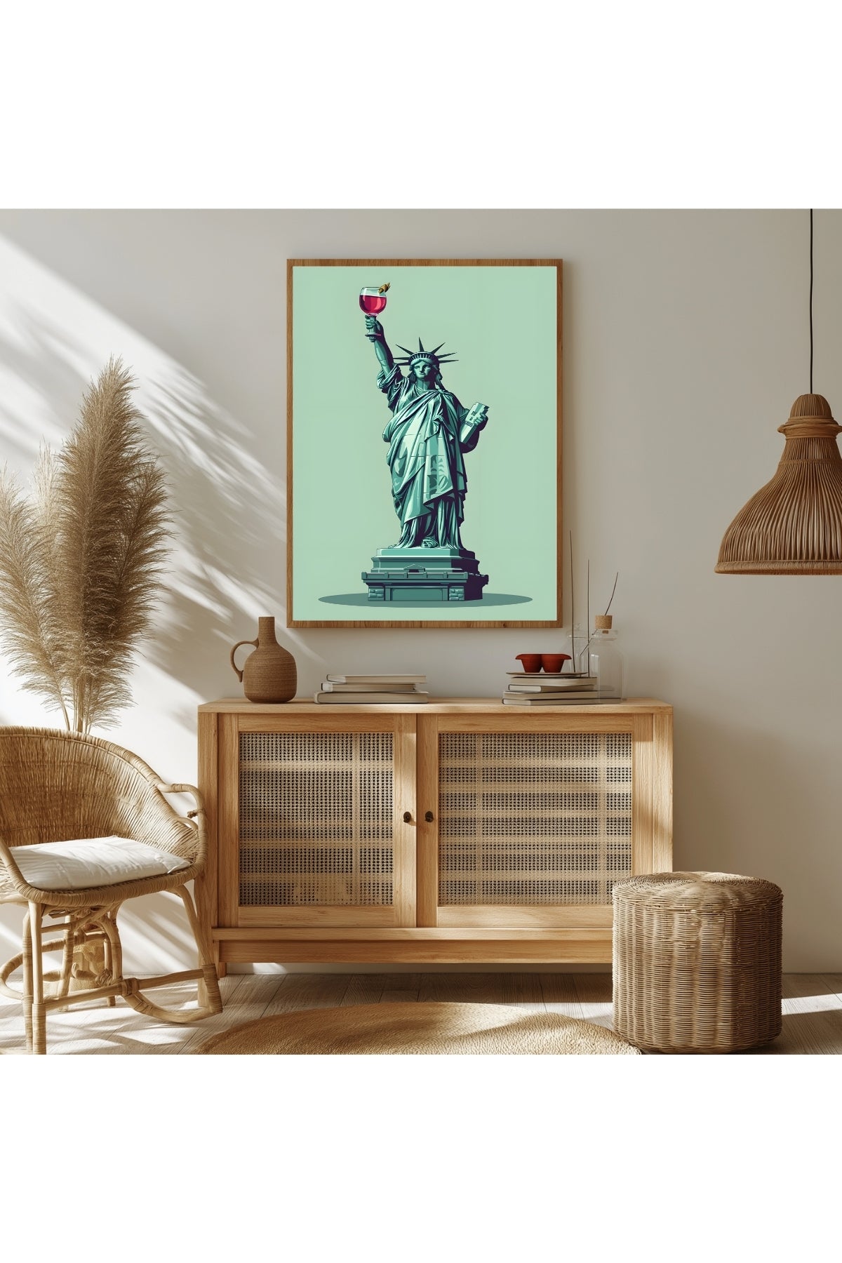 Liberty in Every Pour Wall Art Print — Wine Lover Quote Poster