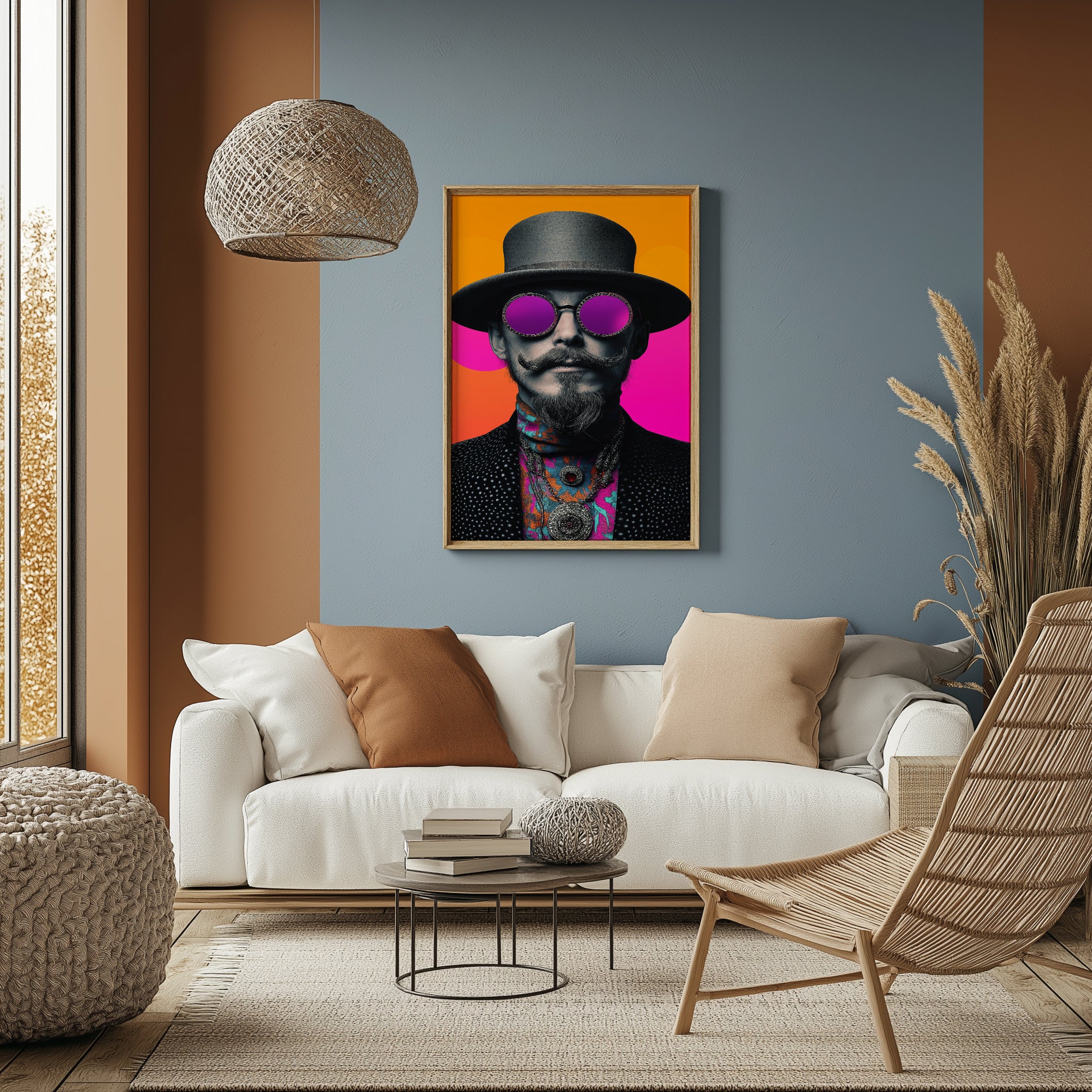 Neon Mystique Wall Art Print — Mysterious Pop Portrait Poster
