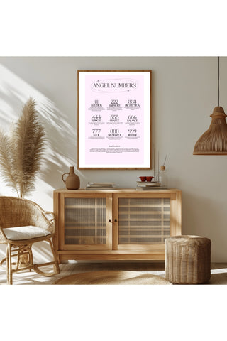 Angel Numbers Wall Art Print — 111 222 333 Manifestation Poster