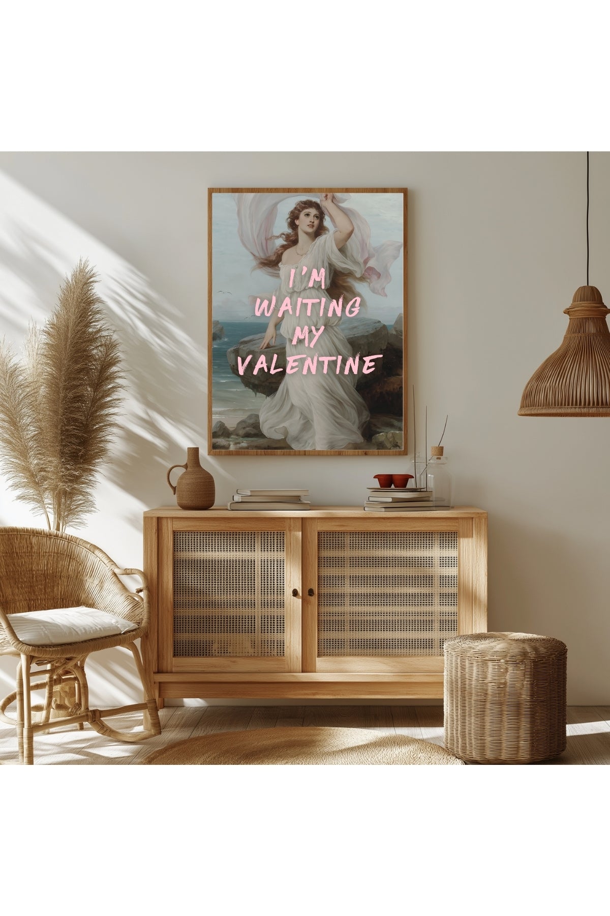 I'm Waiting My Valentine Wall Art Print — Romantic Love Quote Poster