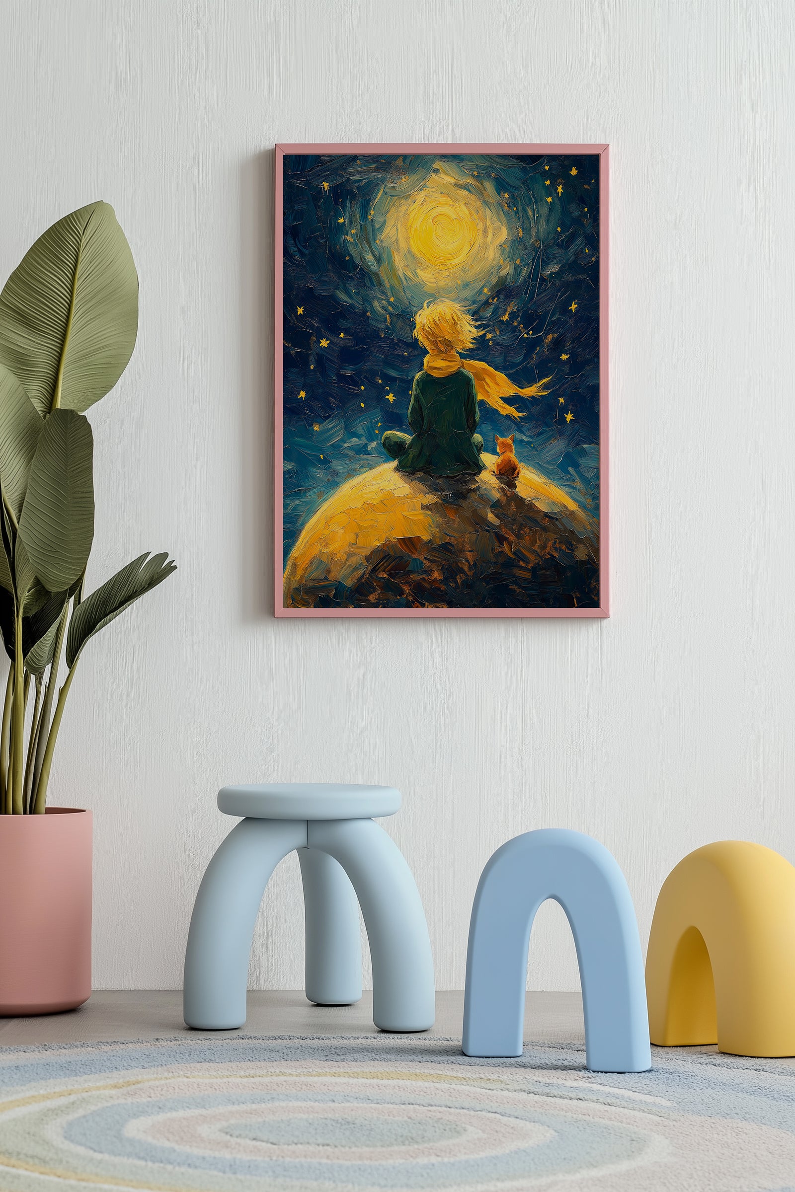 Little Prince Wall Art Print — Antoine de Saint-Exupéry Tribute Poster