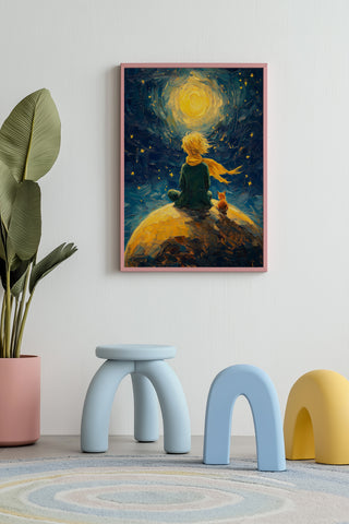 Little Prince Wall Art Print — Antoine de Saint-Exupéry Tribute Poster