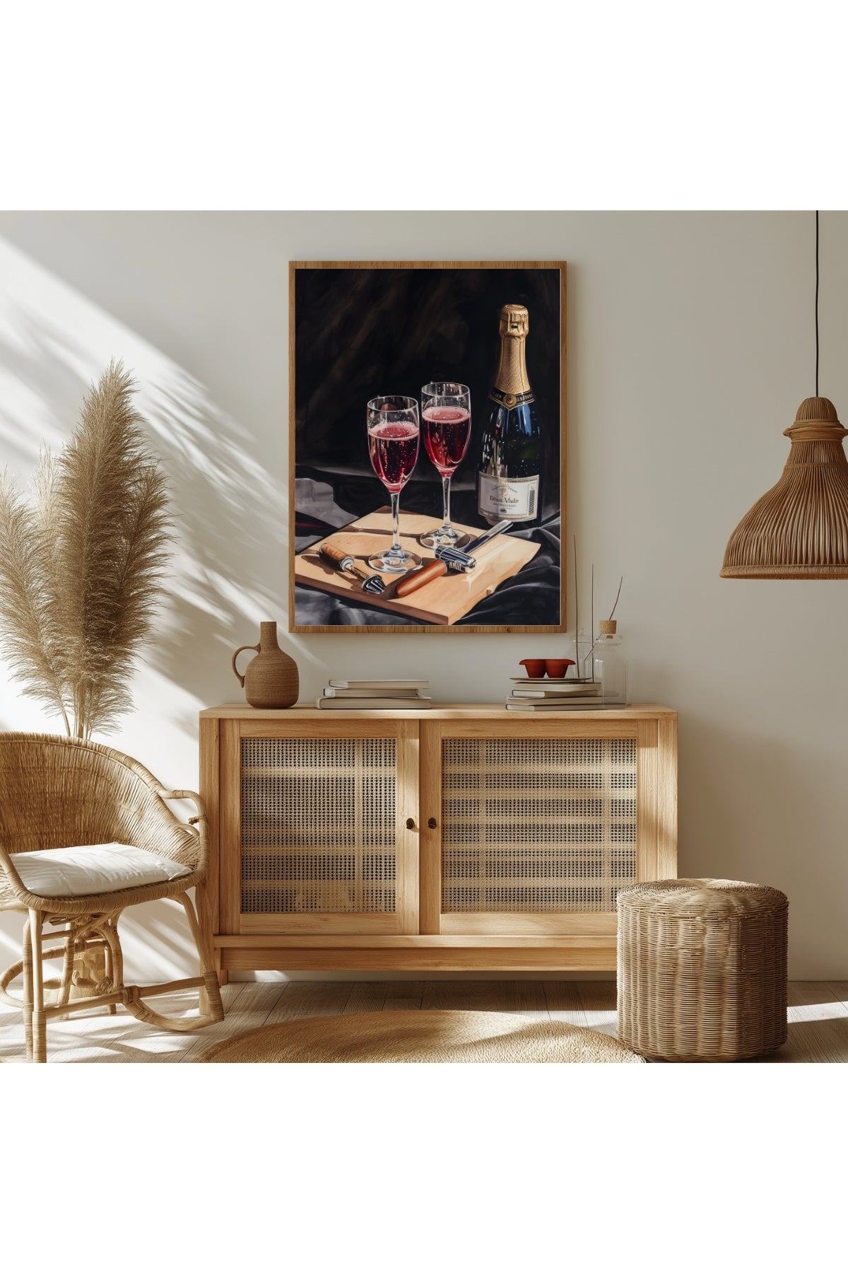 Sparkling Elegance Wall Art Print — Champagne Glamour Quote Poster