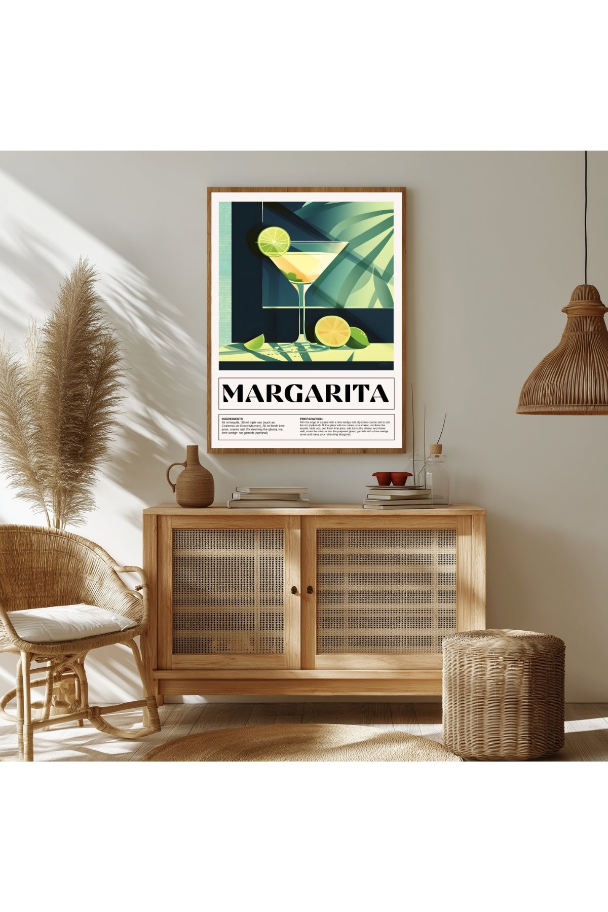 Margarita Wall Art Print — Classic Tequila Cocktail Poster